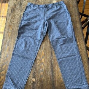 Uniqlo Men's Navy Blue Pinstripe Chinos